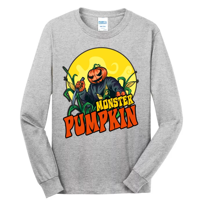 Monster Pumpkin Spooky Halloween Tall Long Sleeve T-Shirt