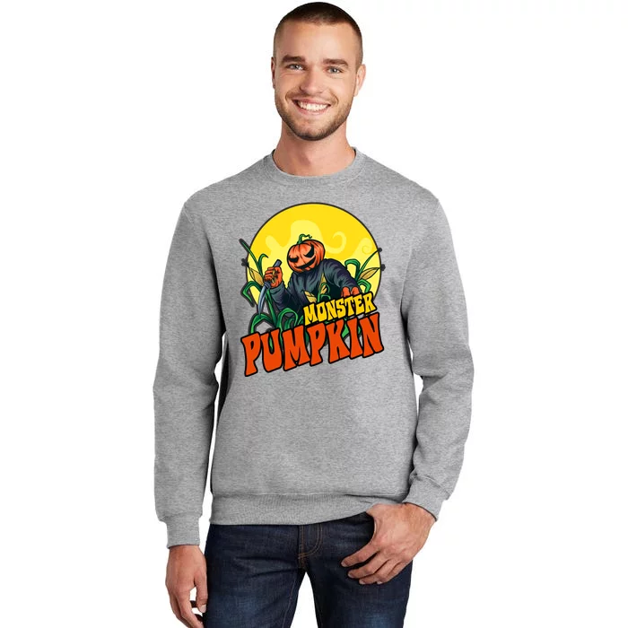 Monster Pumpkin Spooky Halloween Tall Sweatshirt