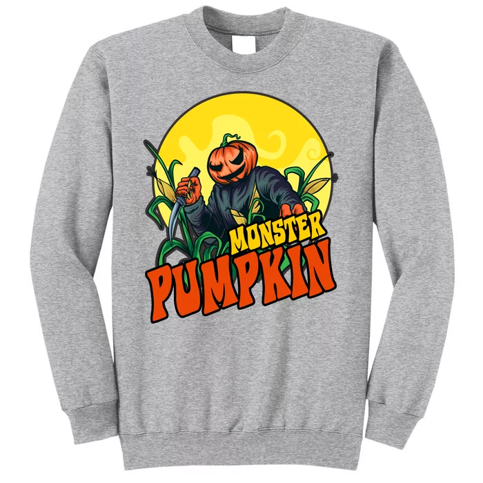 Monster Pumpkin Spooky Halloween Tall Sweatshirt