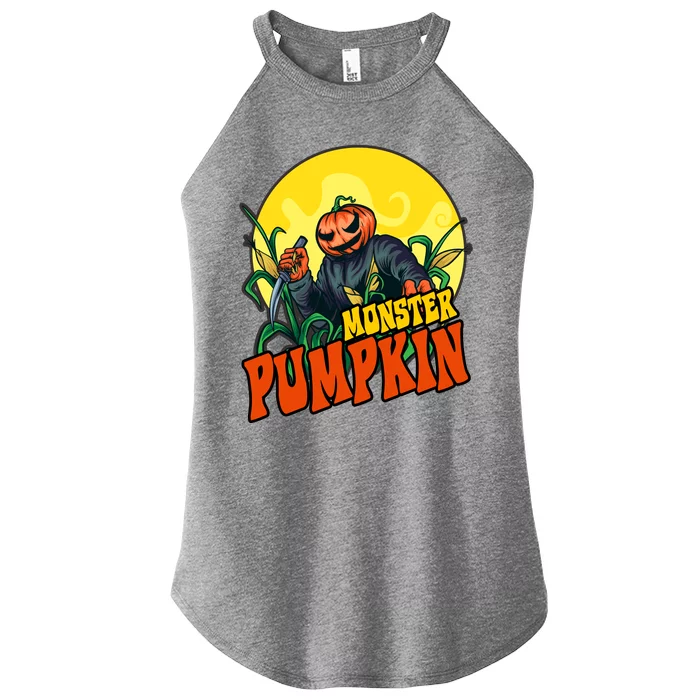 Monster Pumpkin Spooky Halloween Women’s Perfect Tri Rocker Tank