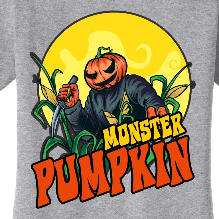 Monster Pumpkin Spooky Halloween Women's T-Shirt