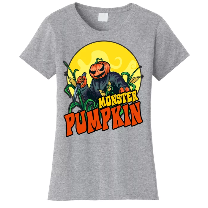 Monster Pumpkin Spooky Halloween Women's T-Shirt