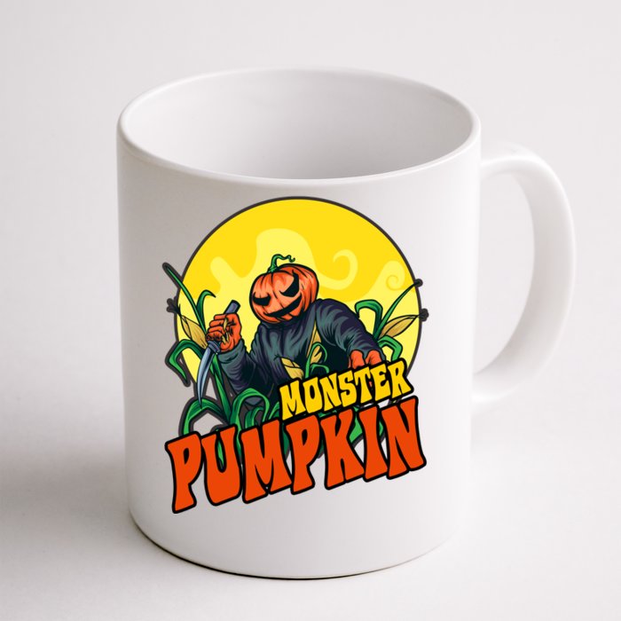 Monster Pumpkin Spooky Halloween Front & Back Coffee Mug