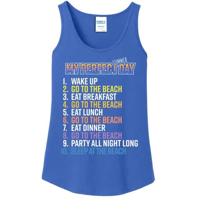 My Perfect Summer Day Go To The Beach Gift Ladies Essential Tank