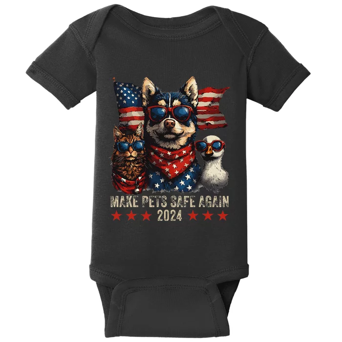 Make Pets Safe Again Trump 2024 Save Our Pets Baby Bodysuit