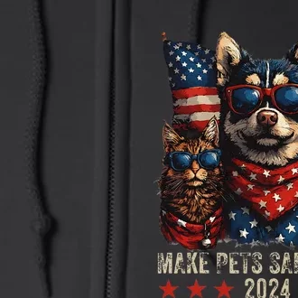 Make Pets Safe Again Trump 2024 Save Our Pets Full Zip Hoodie