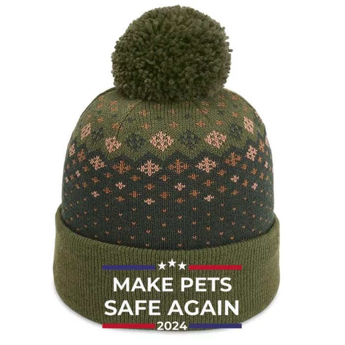 Make Pets Safe Again – Funny Pet Safety Awareness The Baniff Cuffed Pom Beanie