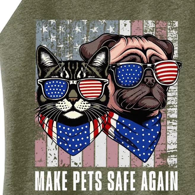 Make Pets Safe Again Trump Harris Debate Eating The Dogs Cat Women’s Perfect Tri Rocker Tank