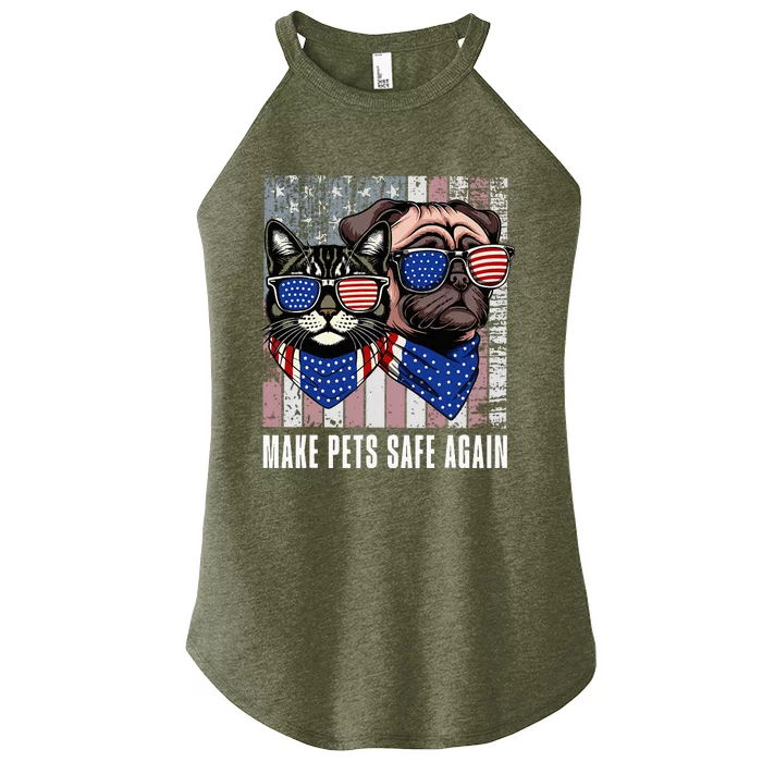 Make Pets Safe Again Trump Harris Debate Eating The Dogs Cat Women’s Perfect Tri Rocker Tank