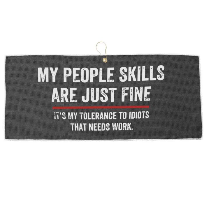 My People Skills Are Fine Cool Large Microfiber Waffle Golf Towel