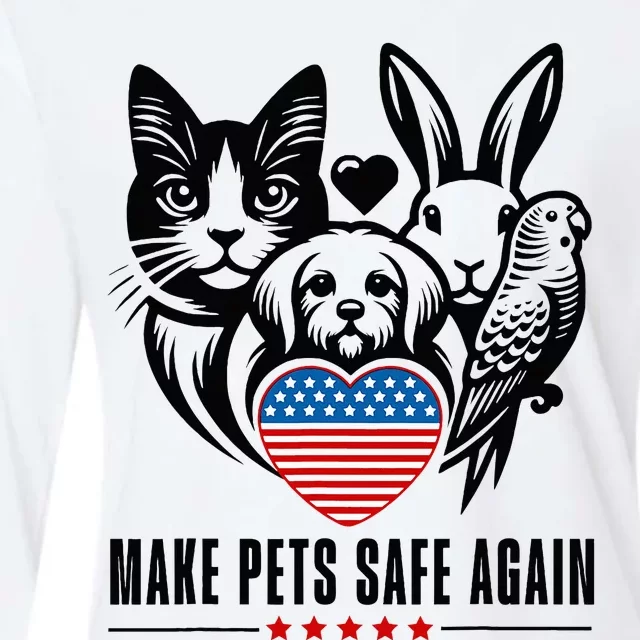 Make Pets Safe Again Trump Harris Debate Eating The Dogs Cat Womens Cotton Relaxed Long Sleeve T-Shirt