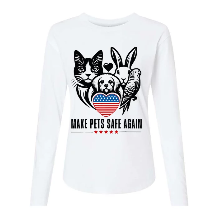 Make Pets Safe Again Trump Harris Debate Eating The Dogs Cat Womens Cotton Relaxed Long Sleeve T-Shirt