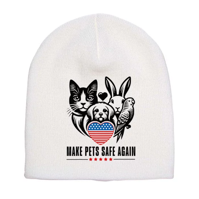 Make Pets Safe Again Trump Harris Debate Eating The Dogs Cat Short Acrylic Beanie