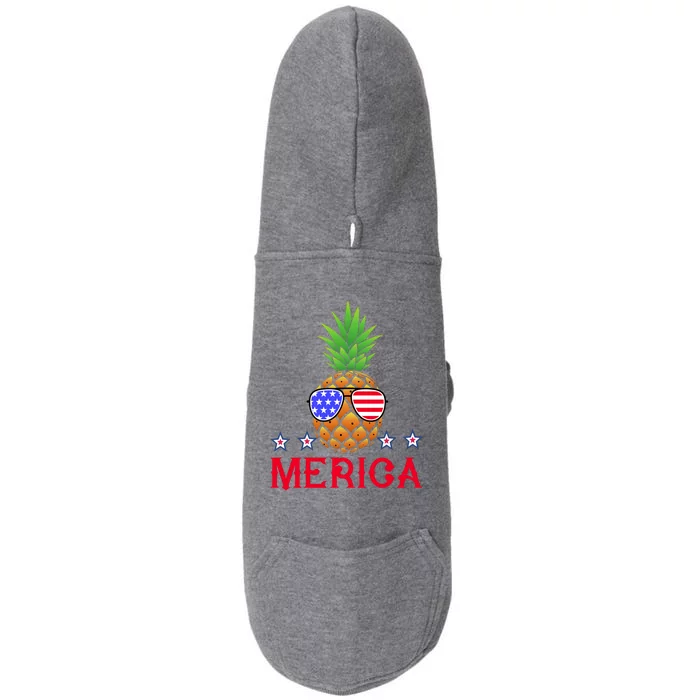 Merica Pineapple Shade Stars And Stripes Funny 4th Of July USA Doggie 3-End Fleece Hoodie