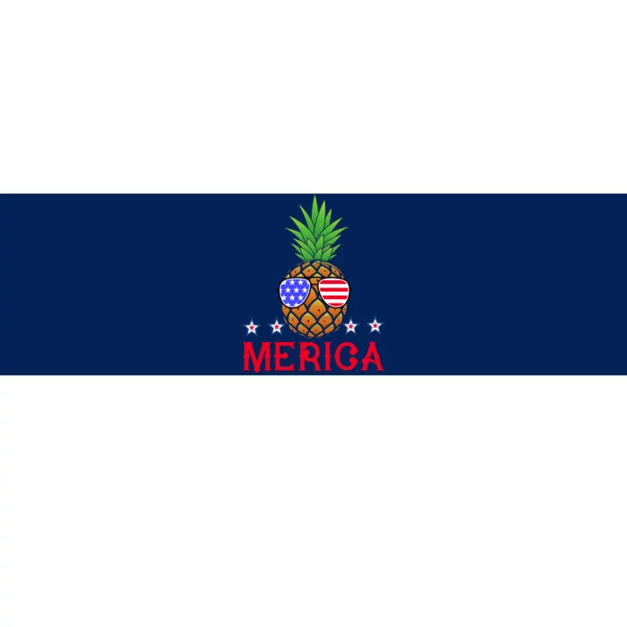 Merica Pineapple Shade Stars And Stripes Funny 4th Of July USA Bumper Sticker