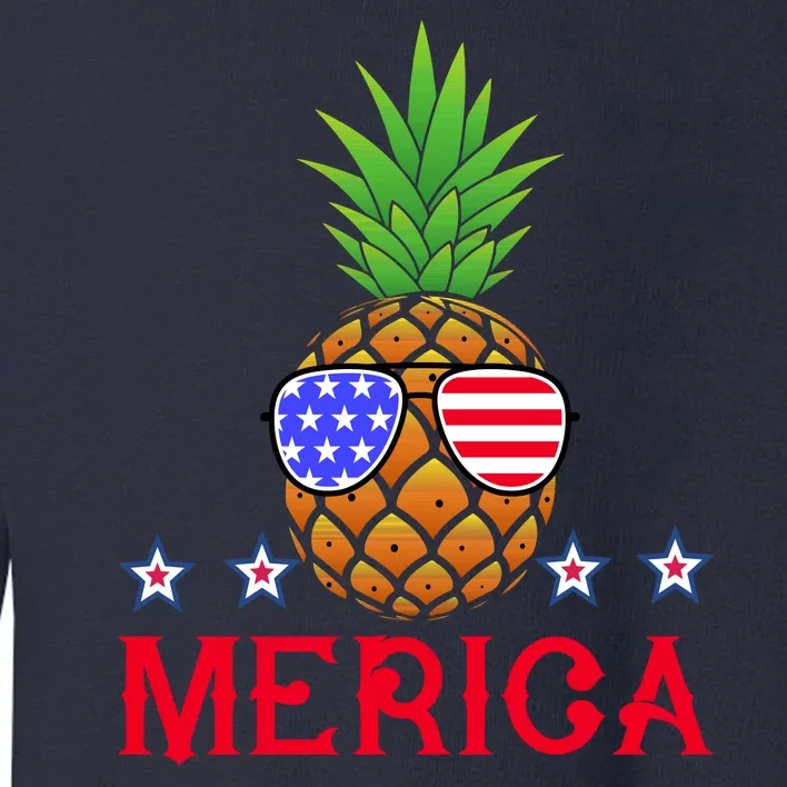 Merica Pineapple Shade Stars And Stripes Funny 4th Of July USA Toddler Sweatshirt