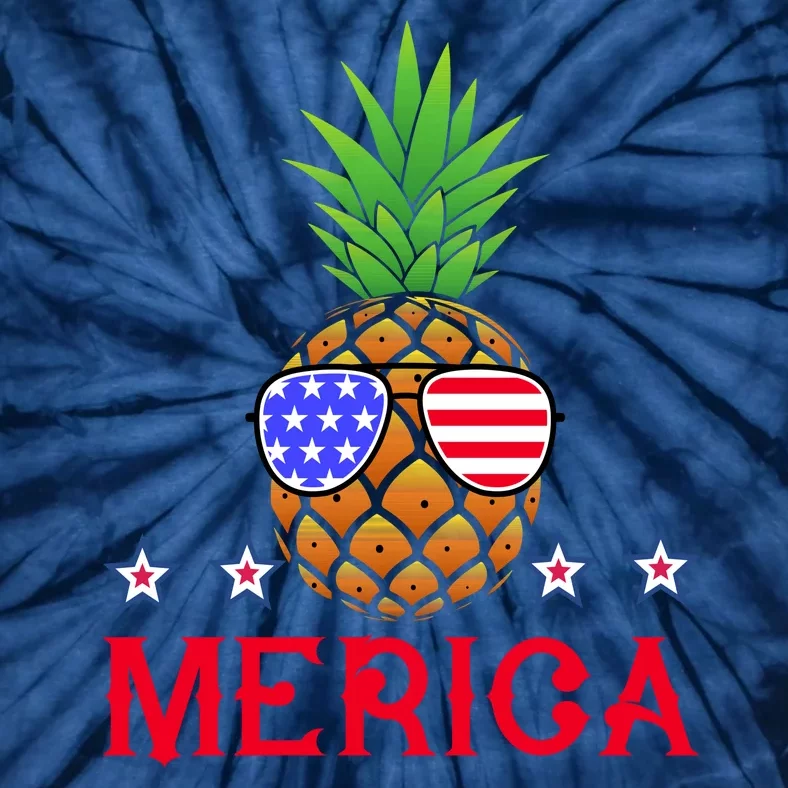 Merica Pineapple Shade Stars And Stripes Funny 4th Of July USA Tie-Dye T-Shirt