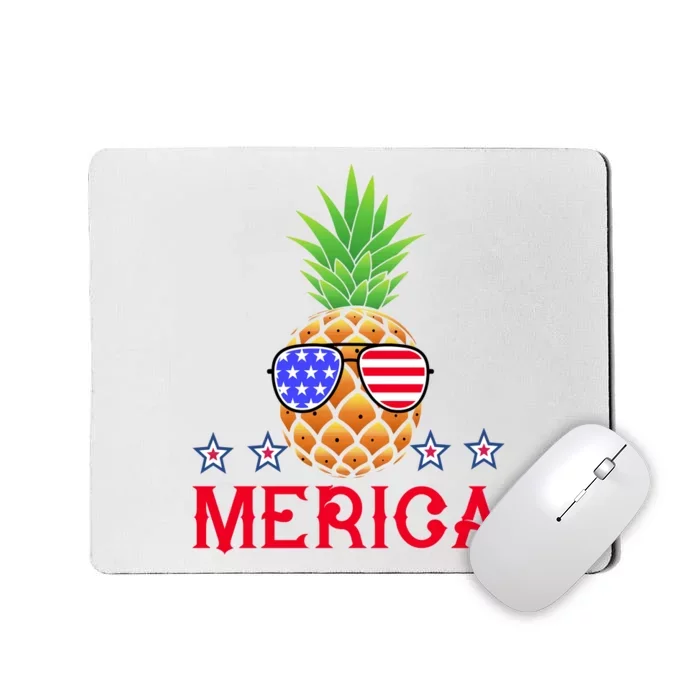 Merica Pineapple Shade Stars And Stripes Funny 4th Of July USA Mousepad