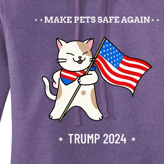 Make Pets Safe Again Patriotic Cat Women's Pullover Hoodie