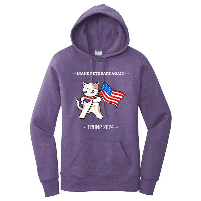 Make Pets Safe Again Patriotic Cat Women's Pullover Hoodie