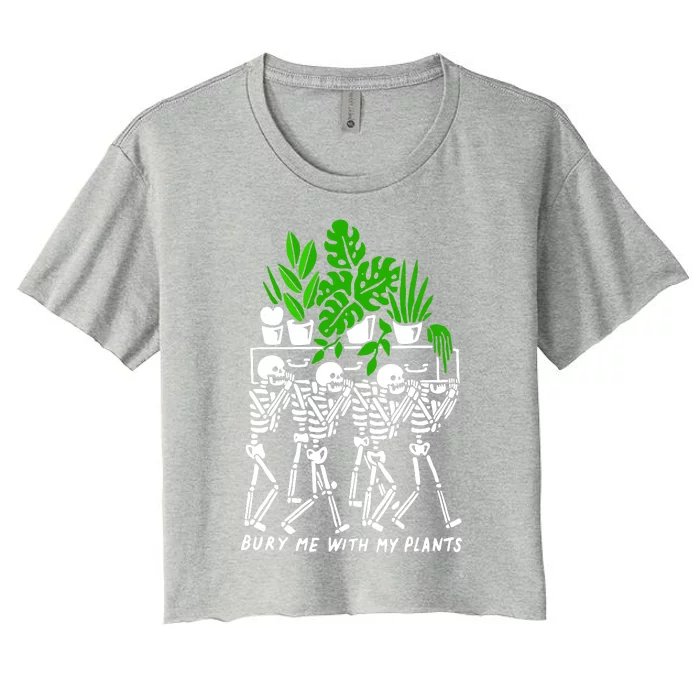 My Plants Skeleton Women's Crop Top Tee