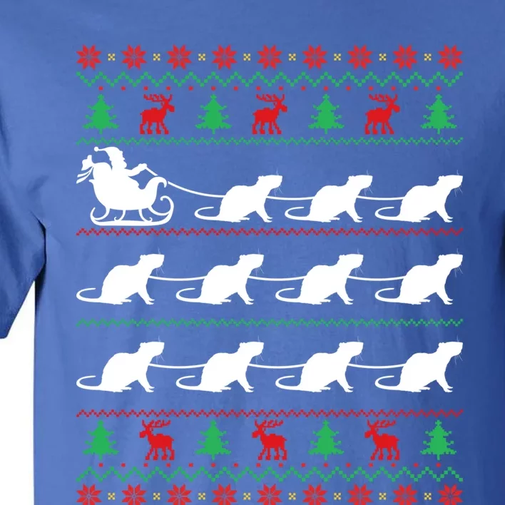 Mouse Pulls Santa Sleigh Christmas Mouse Lover Xmas Gift Tall T-Shirt