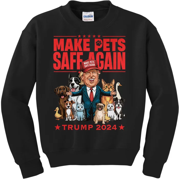 Make Pets Safe Again Trump 2024 Save Our Pets Kids Sweatshirt