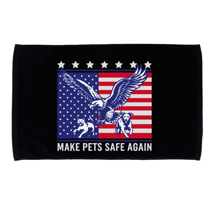 Make Pets Safe Again Trump Harris Debate Eating The Dogs Cat Microfiber Hand Towel