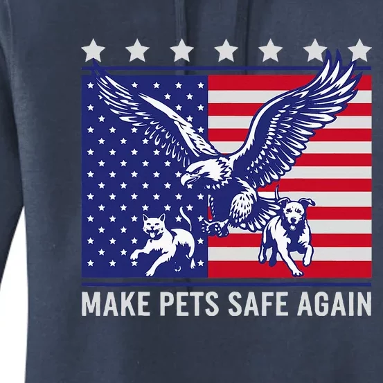 Make Pets Safe Again Trump Harris Debate Eating The Dogs Cat Women's Pullover Hoodie