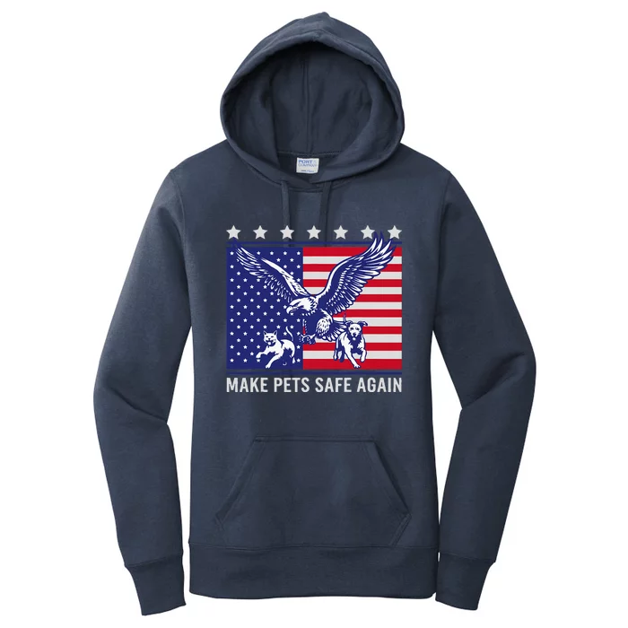 Make Pets Safe Again Trump Harris Debate Eating The Dogs Cat Women's Pullover Hoodie