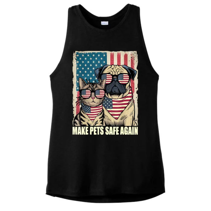 Make Pets Safe Again Eating The Dogs Cats Election Ladies Tri-Blend Wicking Tank