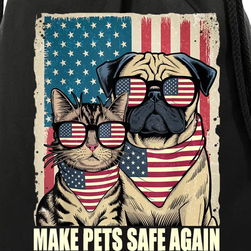 Make Pets Safe Again Eating The Dogs Cats Election Drawstring Bag