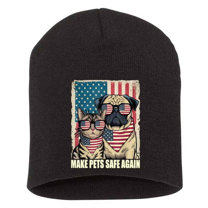 Make Pets Safe Again Eating The Dogs Cats Election Short Acrylic Beanie