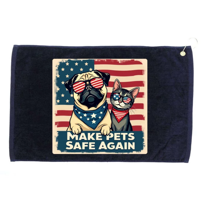 Make Pets Safe Again Democratic Republican Funny Gift Grommeted Golf Towel