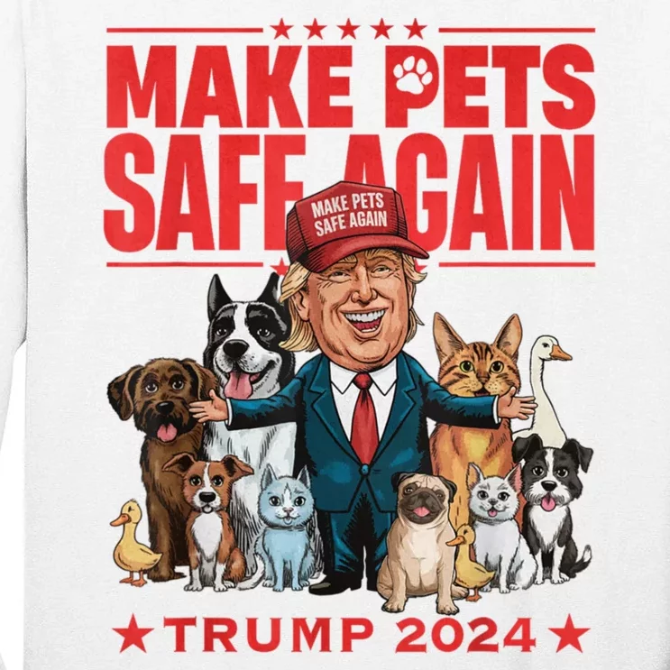 Cats Lives Matter Funny Trump 2024 Cat Maga Gift Pets Tall Long Sleeve T-Shirt