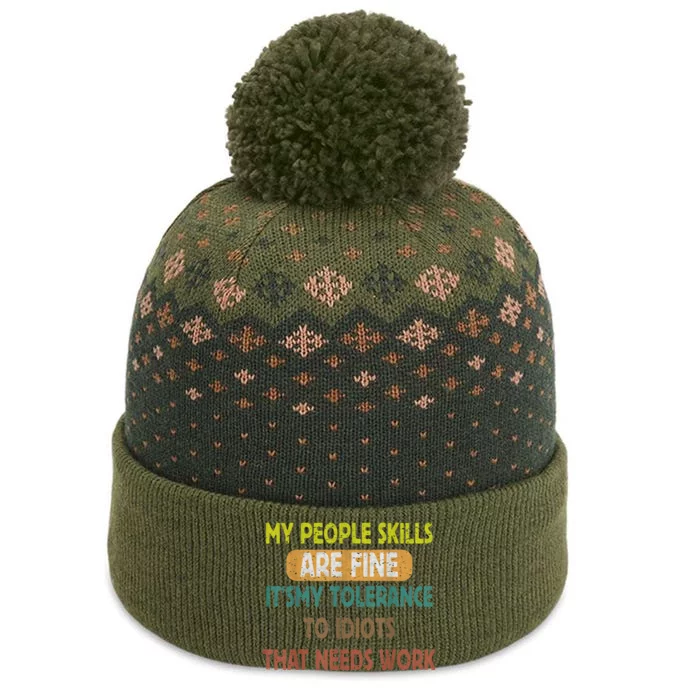 My People Skills Are Just Fine Funny Sarcastic Funny Saying The Baniff Cuffed Pom Beanie