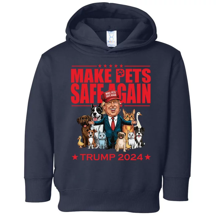 Make Pets Safe Again Trump 2024 Funny Cartoon Toddler Hoodie