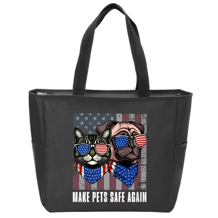 Make Pets Safe Again Trump Harris Debate Eating The Dogs Cat Zip Tote Bag