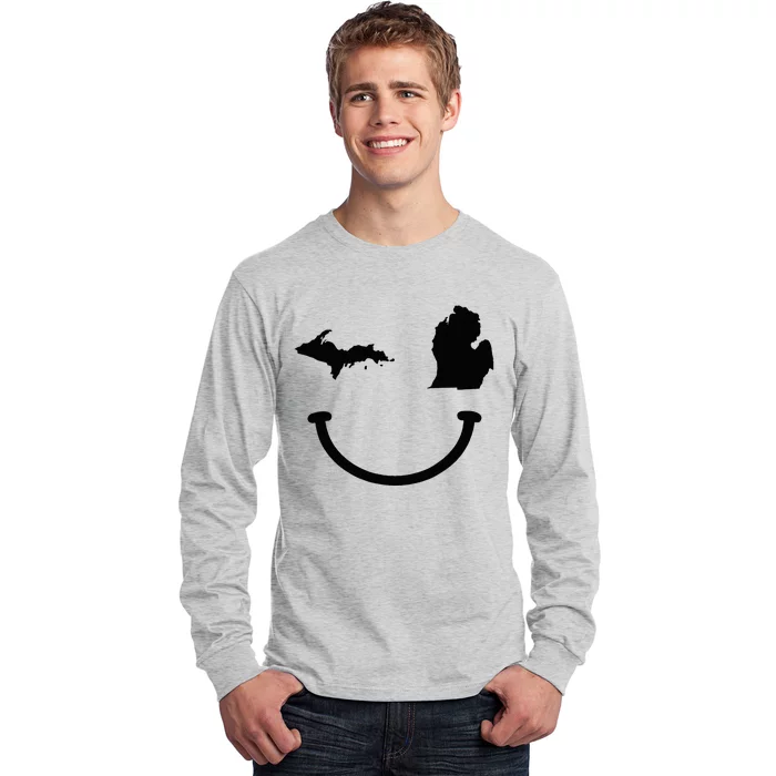 Michigan Pride State Map Vintage Funny Long Sleeve Shirt