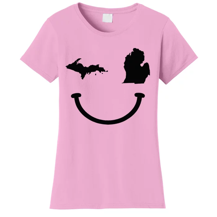 Michigan Pride State Map Vintage Funny Women's T-Shirt