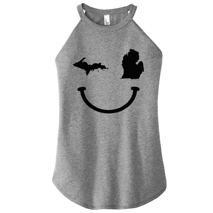 Michigan Pride State Map Vintage Funny Women’s Perfect Tri Rocker Tank