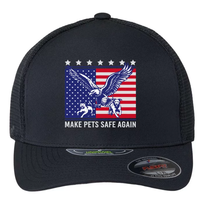 Make Pets Safe Again Trump Harris Debate Eating The Dogs Cat Flexfit Unipanel Trucker Cap