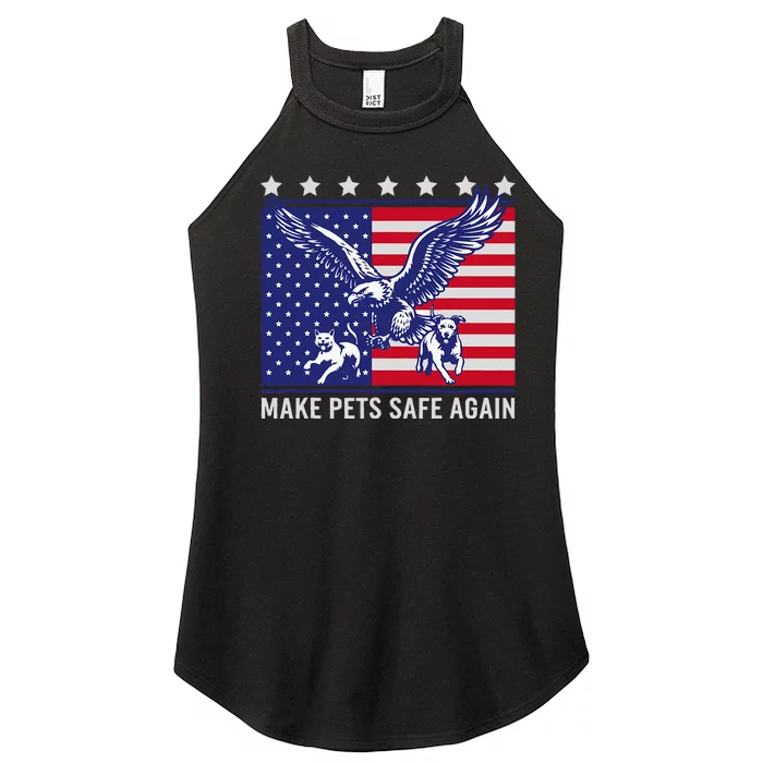 Make Pets Safe Again Trump Harris Debate Eating The Dogs Cat Women’s Perfect Tri Rocker Tank