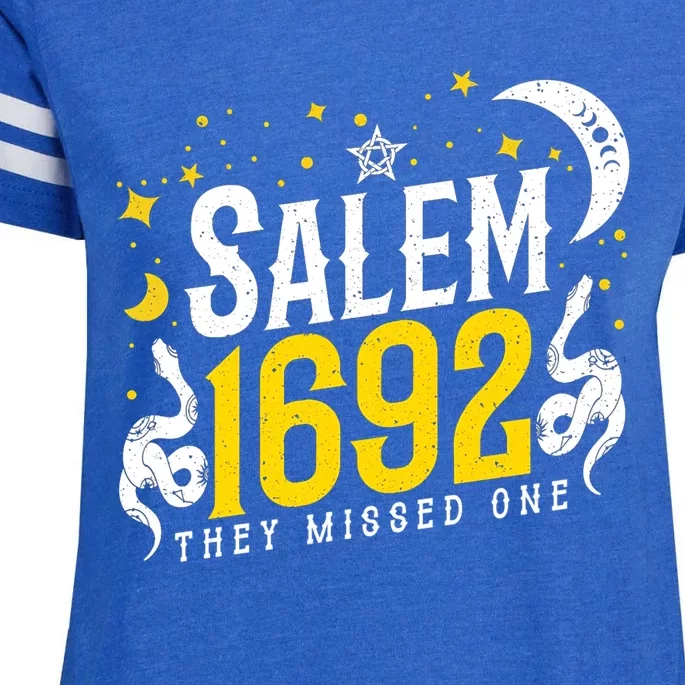 Moon Phases Salem 1692 They Missed One For Witch Halloween Gift Enza Ladies Jersey Football T-Shirt