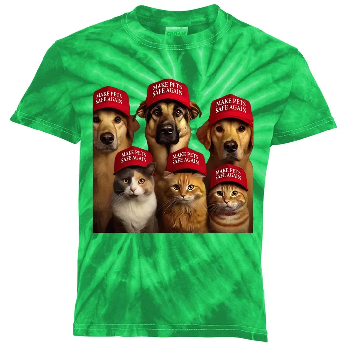 Make Pets Safe Again Cats And Dogs 2024 Debate Kids Tie-Dye T-Shirt