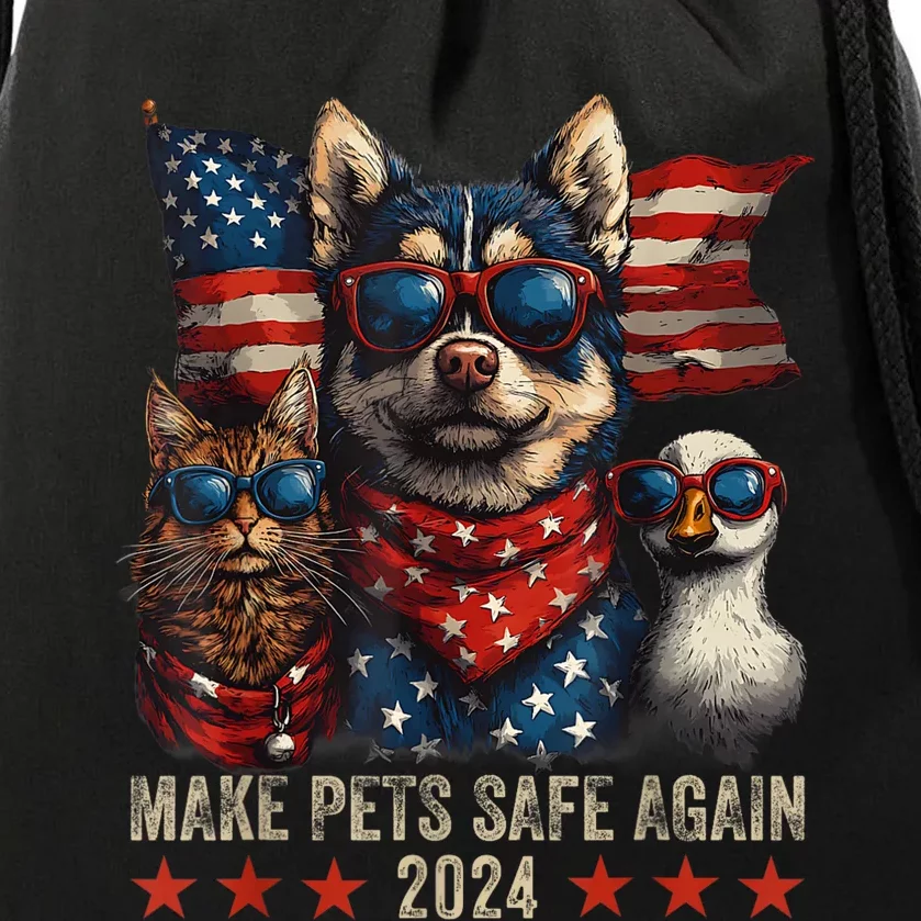 Make Pets Safe Again Trump 2024 Save Our Pets Drawstring Bag