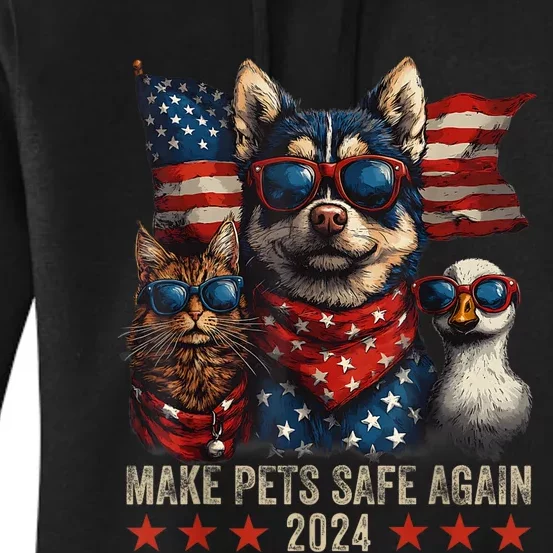 Make Pets Safe Again Trump 2024 Save Our Pets Women's Pullover Hoodie