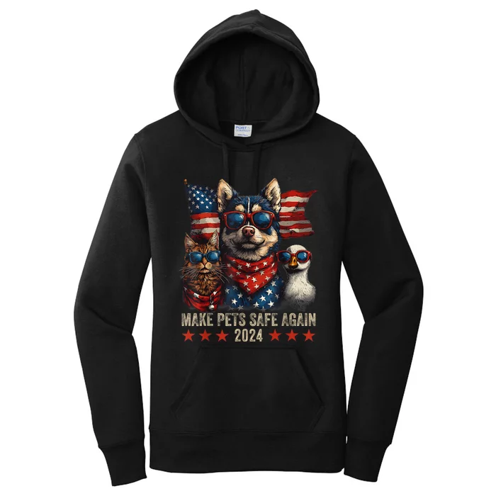 Make Pets Safe Again Trump 2024 Save Our Pets Women's Pullover Hoodie