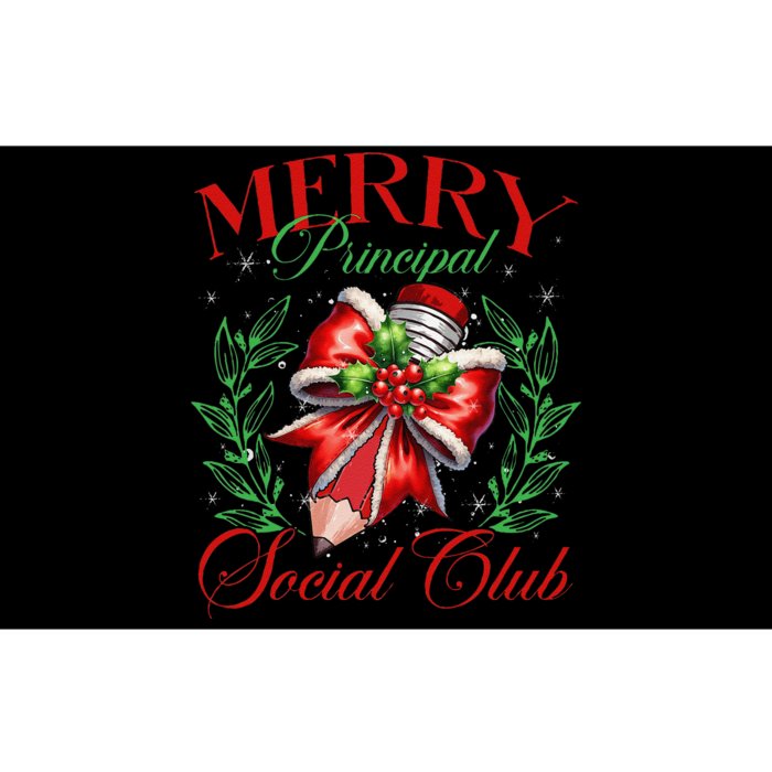 Merry Principal Social Club Pencil Coquette Bow Teacher Xmas Bumper Sticker