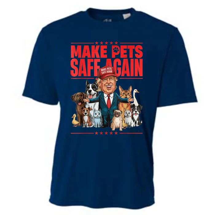 Make Pets Safe Again 2024 Save Our Pets Funny Trump And Pets Lovers Cooling Performance Crew T-Shirt